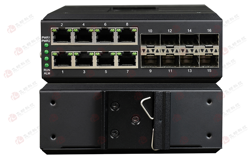 香蕉视频91黄片科技-工业轨式 管理型8路千兆电+8路千兆SFP光口